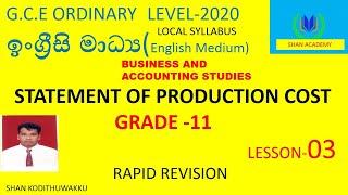 accounting with shan kodithuwakku -english medium ORDINARY LEVEL -BUSINESS AND ACCOUNTING STUDIES(CO