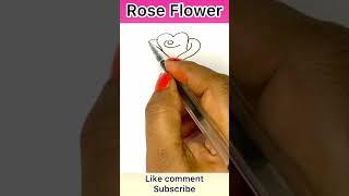 Easy way to Draw Rose #shorts #viral #viralshorts #help #monetization #artwork #artist #painting