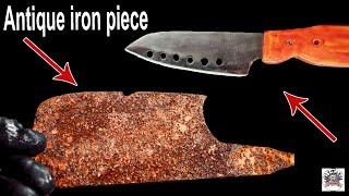 Damaged Rusty Cleaver Restoration | Turn an Antique Iron Piece into a Kitchen Knife