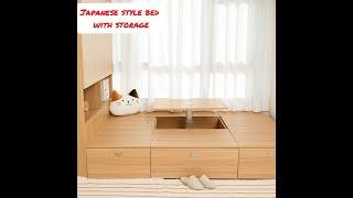 Japanese style customization tatami bed with wardrobe/storage space