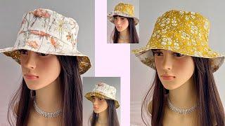  Beautiful Summer bucket hat cutting and sewing | DIY Fabric Hats | Reversible Bucket Hat | Sun Hat