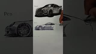 How to Draw a Realistic car | #shorts #art #car #drawing