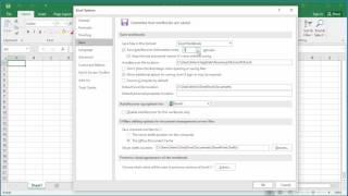 Save Auto Recover feature in Excel 2016