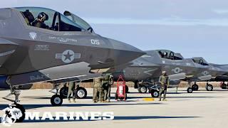 US Marine Corps. F-35B-Kampfflugzeuge während groß angelegter Militärübungen in Kalifornien.