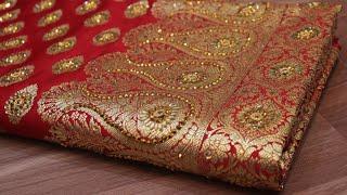 ARNG-3209 "The Bridal Red" Vol 18 Premium Banarasi Silk Saree|Silk|Golden Zari|Crystals