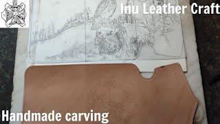 Huge cover up handmade carving, leather craft.