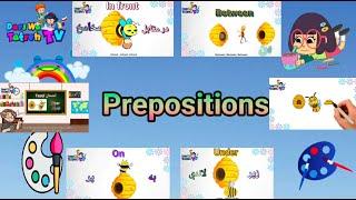 Prepositions| Painting Video For Preschool learning | کارتونی های   کوتاه و دلنشین کودکانه