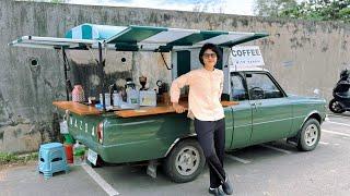 Cafe Vlog Mini Coffee Shop Truck Bar Dream Vintage Mobile Barista Kopi Small Business Relax Mood 4K