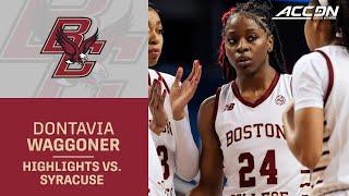 Boston College's Dontavia Waggoner Starts The ACC Women's Tournament With A Bang