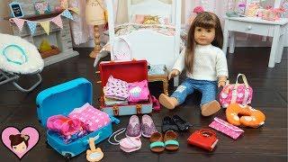 Packing My Dolls Bags for Vacation - AG Doll Clothes & Travel Luggage Accesories