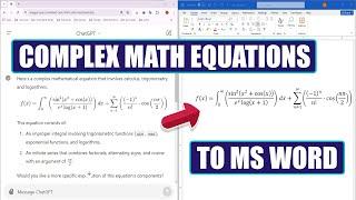 How to Generate and Copy Complex Math Equations from ChatGPT to Microsoft Word Using LaTeX