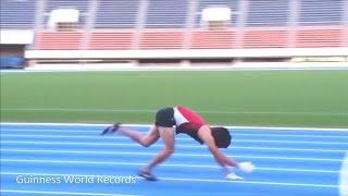 World record:  The fastest 100m running on all fours