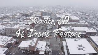 Boulder, CO Snowy Morning Drone Footage 4k