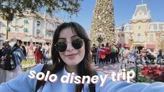 SOLO DISNEY TRIP  trying new christmas snacks, new merch, riding it's small world holiday and decor