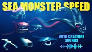 3D Sea Monster Speed Comparison | BLOOP vs EL GRAN MAJA vs JULIA