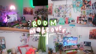  aesthetic room makeover (anime, kpop, games)  cozy, colorful pastel, kawaii