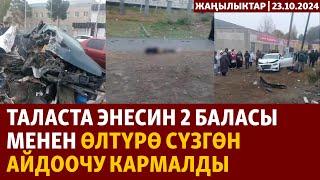 Жаңылыктар | 23.10.2024 | Таласта энесин 2 баласы менен өлтүрө сүзгөн айдоочу кармалды