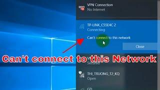 How to Fix : Can't Connect to this Network ( Wi-Fi | Internet ) | NETVN