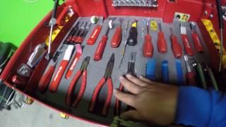 Alfredo's Auto Glass shop Tool Box set up