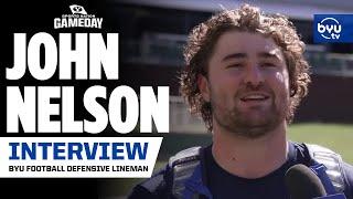 John Nelson on another defensive line interception, his nickname, and post-win food | BYUtv Postgame