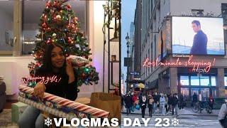 Last minute gift shopping + gift wrapping | VLOGMAS DAY 23