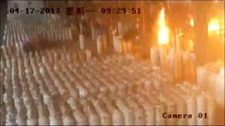 Footage: Gas cylinders explode at facility in east China