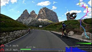 80 minute Virtual Indoor Cycling Sella Ronda Telemetry Speed Graphics 4K Video