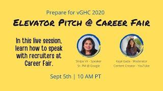 Tell me about yourself // Elevator Pitch at Career Fair // Prepare for GHC 2020