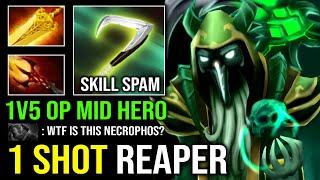 How to Solo Mid & Self Stack Fast Jungle Necrophos with First Item Radiance 1 Shot Reaper Dota 2