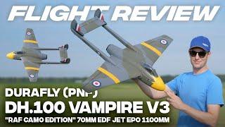 Flight Review - Durafly D.H.100 Vampire V3, "RAF Camo Edition", 70mm EDF Jet, 1100mm (PNF)