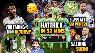 Lewandowski Hattrick vs Deportivo ! Vini faking injury ? Ten hag in trouble! Carvajal big update