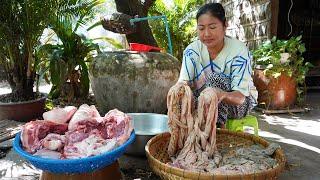 Countryside Life TV: Delicious pork and pork intestine cooking - Braised pork recipe