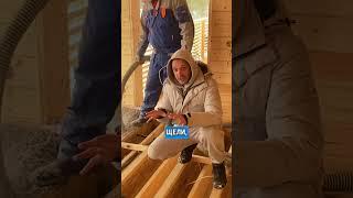 Утепление пола Эковатой со скрытыми коммуникациями #утепление #эковата #утеплениепола