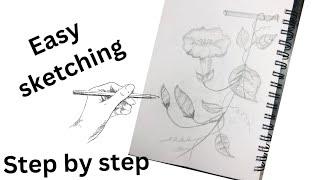 Simple Flower Art ||Easy pencil sketch ||Pencil sketching Art