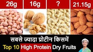 Top 10 High Protein Dry Fruits | सबसे ज्यादा प्रोटीन किसमें होता है | Protein Rich Nuts | Vegetarian