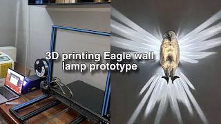 Bald eagle wall lamp 3D design and printing