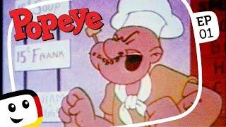 Popeye der Seemann - Folge 1  "KÜCHENSCHLACHT" - lustige Classic Cartoons deutsch