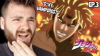 DIO WANTS TO EAT JOJO??!! | JOJO'S BIZARRE ADVENTURE - EPISODE 3 (PART 1) | REACTION!