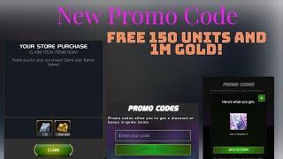 Free 150 units and 1 Million Gold! New promo code for limited time