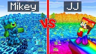 Mikey STORM vs JJ RAINBOW Village Survival Battle in Minecraft (Maizen)