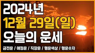 2024년 12월 29일 일요일 띠별운세 [오늘의 운세]