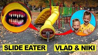 SLIDE EATER CATCHES VLAD AND NIKI WITH DRONE CATCHES