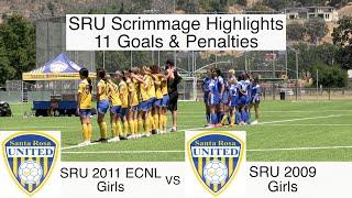 SRU Girls Scrimmage - 2011 ECNL Girls Yellow vs 2009 Girls Blue Highlights (5-4) (7/22/2023)