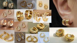 Gold hoop earrings designs daily wear l latest gold hoop earrings designs with price...