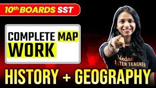 Complete Map Work (History + Geography) in One Shot | Class 10 Full Geography | Surabhi Mam