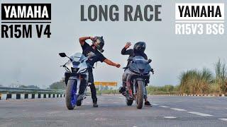 yamaha r15m v4 vs yamaha r15 v3 bs6 race till their potential