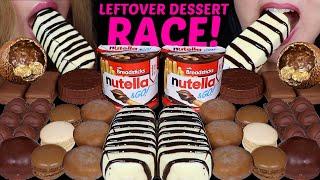 ASMR LEFTOVER DESSERT RACE! NUTELLA & GO, MOCHI ICE CREAM, BIG CHOCO ICE CREAM BARS, MARSHMALLOW 먹방