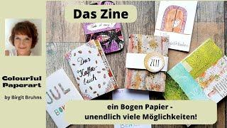 Zine - ein kleines Buch aus einem Bogen Papier - Faltanleitung und Beispiele