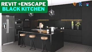 Modern Kitchen in  REVIT + ENSCAPE