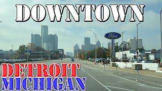 Detroit - Michigan - 4K Downtown Drive